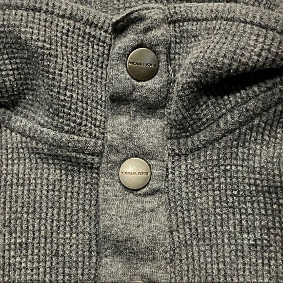 Michael Kors Charcoal Gray Longsleeve Thermal Henley - Picture 4 of 8